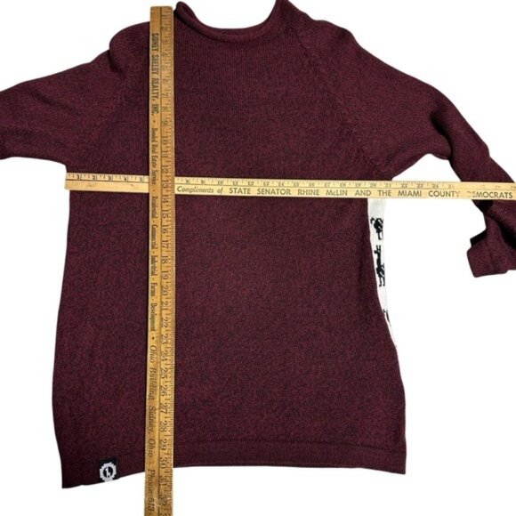 Paka The Cusco Alpaca Wool Sweater Burgundy Red Size Large Handmade in Peru - Picture 10 of 12